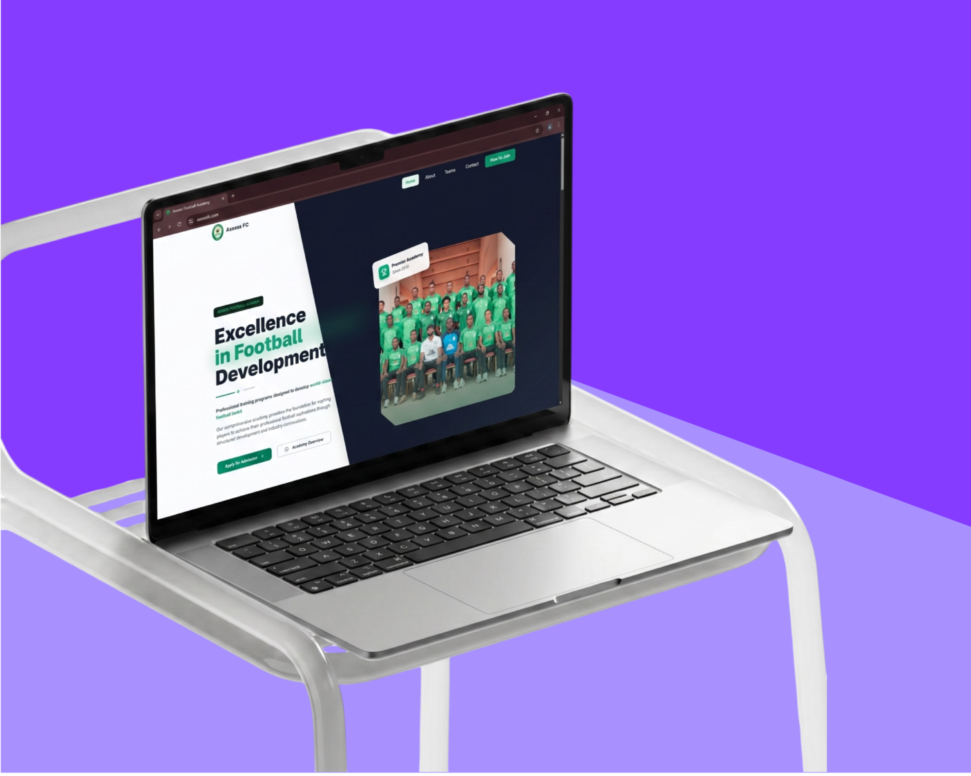 Assess Football Academy website